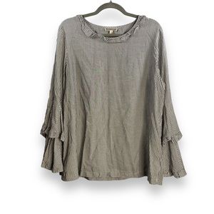 Pleione Women’s Bell Sleeved Blouse Size XL 0029